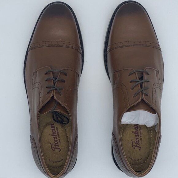 SOLD FBM Florsheim Saluzzo Cognac Cap Toe Oxford  Men's Shoes - Picture 9 of 12